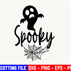 Spooky Svg, Halloween Svg File, Happy Halloween Svg, Hand Lettered Svg, Digital Cut File, Spider Svg, Halloween Cut File