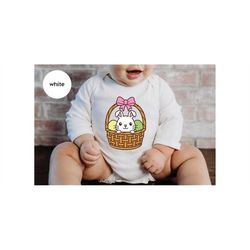 Girls Easter TShirts, Toddler Easter Tees, Easter Gifts, Cute Bunny Baby Bodysuit, Baby Girl Onesie, Youth Easter Clothi