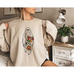 Floral Ghost Halloween Shirt,Trick Or Treat Ghost Shirt,Autumn Pumpkin Shirt,2022 Happy Halloween Shirt,Halloween Costum