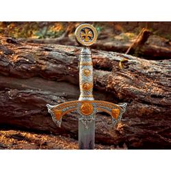 The Medieval Knights Templar Sword A King Arthur Inspired Historical Masterpiece USA VANGUARD Excalibur's Legacy mk5311m