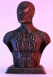 Spider Man Bust 3D printed hand painted custom figure, Spider Man Bust figure handpaint high detail, 3d printing Bust