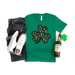 Leopard Shamrock Shirt, St. Patricks Day Shirt, Shamrock Shirt, Four Leaf Clover Shirt, Cute St Pattys Shirt, Patrick's