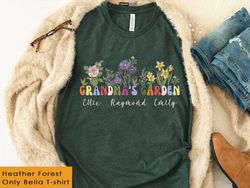 Custom Grandmas Garden With Kids Name Shirt / G