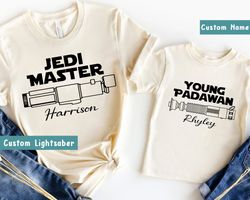 Custom Kids Name Star Wars Lightsaber Dad Shirt
