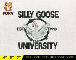 Silly Goose Embroidery Design, Animal Embroidery Design, Silly Goose Design, Goose Goose Silly, Instant Download,