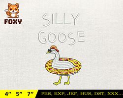Silly Goose Embroidery Design, Animal Embroidery Design, Silly Goose Design, Goose Goose Silly, Instant Download,