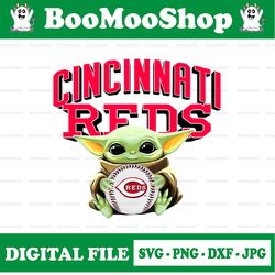 Baby Yoda with Cincinnati Reds Baseball PNG,  Baby Yoda MLB png, MLB png, Digital Download