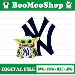 Baby Yoda with New York Yankees Baseball PNG,  Baby Yoda MLB png, MLB png, Digital Download,printing