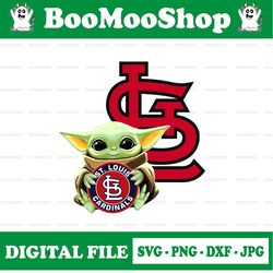 Baby Yoda with St Louis Cardinals Baseball PNG,  Baby Yoda MLB png, MLB png, Digital Download,printing