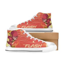the flash high canvas shoes for fan, women and men, the flash high canvas shoes, the flash sneaker, the flash marvel