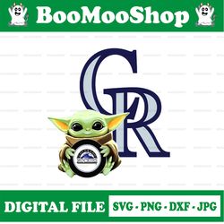 Baby Yoda with Colorado Rockies Baseball PNG,  Baby Yoda MLB png, MLB png, Digital Download