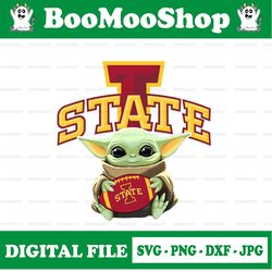 Baby Yoda with Iowa State Cyclones Football PNG,  Baby Yoda png, NCAA png, Digital Download