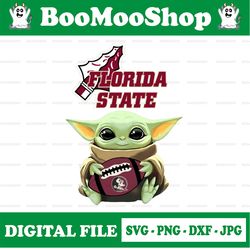 Baby Yoda with Florida State Seminoles Football PNG,  Baby Yoda png, NCAA png, Digital Download
