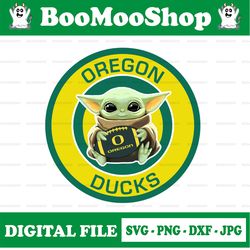 Baby Yoda with Oregon Ducks Football PNG,  Baby Yoda png, NCAA png, Digital Download