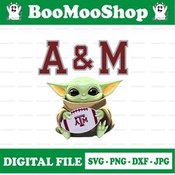 Baby Yoda with Texas A&M Aggies Football PNG,  Baby Yoda png, NCAA png, Digital Download