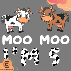 Birthday Moo Moo Im 5 Svg, Birthday Svg, Cute Cow