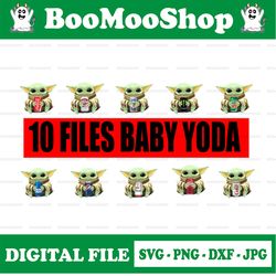 10 Files Baby Yoda Drink PNG, Baby Yoda png, Sublimation ready, Digital Download,sublimation design
