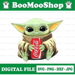 Baby Yoda with Coca Cola PNG,  Baby Yoda png, Sublimation ready, png files for sublimation