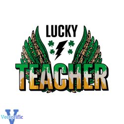 Lucky Teacher Leopard Wing SVG Graphic Designs Files