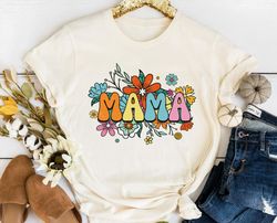 Retro 70s Floral Mama Shirt / Mama Flower T-shi