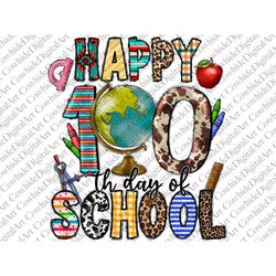 Happy 100th Day Of School Png, Teacher Png, Western, 100 Days, Leopard, Teach, Pencil Png, School Png, Sublimation Desig