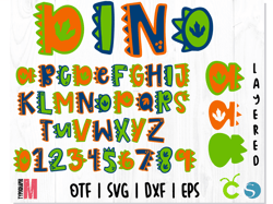 Dinosaur Font SVG Layered, Dinosaur Font SVG, Dinosaur Alphabet SVG, Dinosaur letters SVG, Dinosaur Cricut, Baby Font