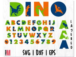 Dinosaur Font SVG Layered, Dinosaur Font SVG, Dinosaur Alphabet SVG, Dinosaur letters SVG, Dinosaur Cricut Cut Files
