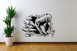 T-Rex Sticker, Dinosaur Tyrannosaur, Raptor, Raptor Scratch, Jurassic Period, Wall Sticker Vinyl Decal Mural Art Decor