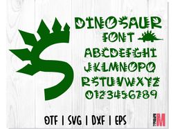 Dinosaur font OTF, Dinosaur alphabet letters SVG, Dinosaur Silhouette SVG / Dinosaur Cut Files for Cricut and Silhouette