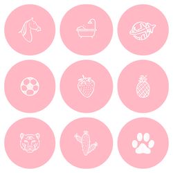 36 Lifestyle Instagram Highlight Icons. Pink and White Instagram Highlights Images. Pink IG Highlights Cover