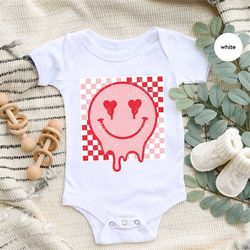 Happy Valentines Day Onesie, Smile Face Funny Valentines Day Baby Bodysuit, Couple Valentines Day Toddler T-Shirt, Valen