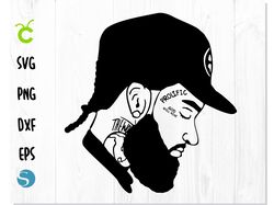 Nipsey Hussle silhouette SVG, Nipsey Hussle vector file, Nipsey Hussle png, Nipsey Hussle cut file for cricut silhouette