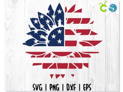 Sunflower USA Flag svg, Patriotic Sunflower svg, USA svg, American Flag SVG, 4th of July svg, Merica svg | Patriotic svg