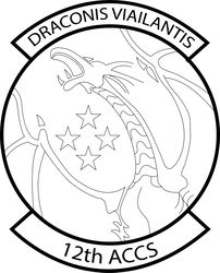 airforce_12th-ACCS_f10991 Black white vector outline or line art file