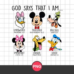 God Says That I Am Disney Png, Mickey and Friends Png, Disney Png Digital File