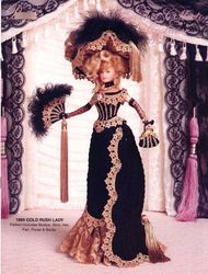 Barbie Doll clothes Crochet patterns - 1889 Gold Rush Lady - Collector Costume Vintage pattern PDF Instant download
