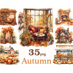 Autumn Scenes Clipart | Fall Landscape