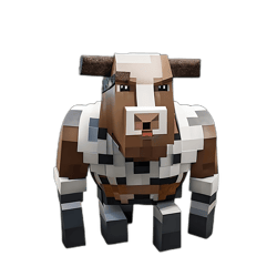 Futuristic Cow in Minecraft Style - Digital Art