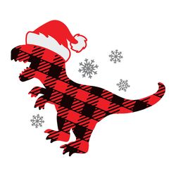 Merry Christmas svg, Dinosaur svg, T-Rex svg, Buffalo Plaid, Santa svg, silhouette svg files
