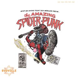 Vintage 90s The Amazing Spider Punk PNG Silhouette Sublimation Files