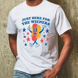 Just Here For The Wieners Shirt for 4th of July, Funny Hot Dot shirt, Independence Day tee shirt, Funny Retro 4th