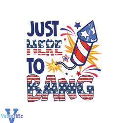 Just Here To Bang SVG American Flag Firework SVG Graphic Design File