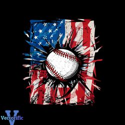 4th Of July USA Flag Baseball Lover PNG Silhouette Sublimation Files