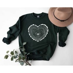 Tree Trunk Heart Sweatshirt,Forest Nature Sweatshirt,Camping Hoodie,Mountains Shirt,Wanderlust Shirt, Nature Clothing, H