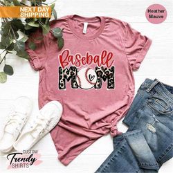 Baseball Mom Shirt, Leopard Baseball Mom, Cute Baseball Shirt, Baseball Mom T-Shirt, Sports Mom Shirt, Baseball Fan Shir