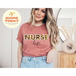 Nurse Life Shirt,Leopard Nurse Life Shirt, Leopard Cheetah Nurse Shirts,RN Shirts, Nurse Week, CNA Shirt, Nursing Shirt,