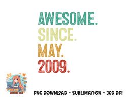 14 Years Old Awesome Since May 2009 14th Birthday png, digital download copy