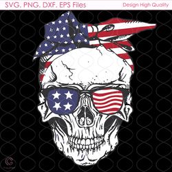 Patriotic Skull American Flag Svg, 4th Of July, America Svg, American Flag Svg,