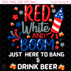 Red White And Boom, 4th Of July, American Flag Svg, America Svg, Liberty Svg, Fi