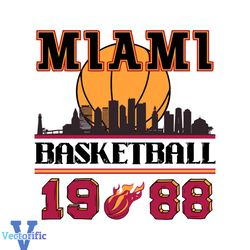 Vintage Miami Basketball 1988 SVG Graphic Design Files